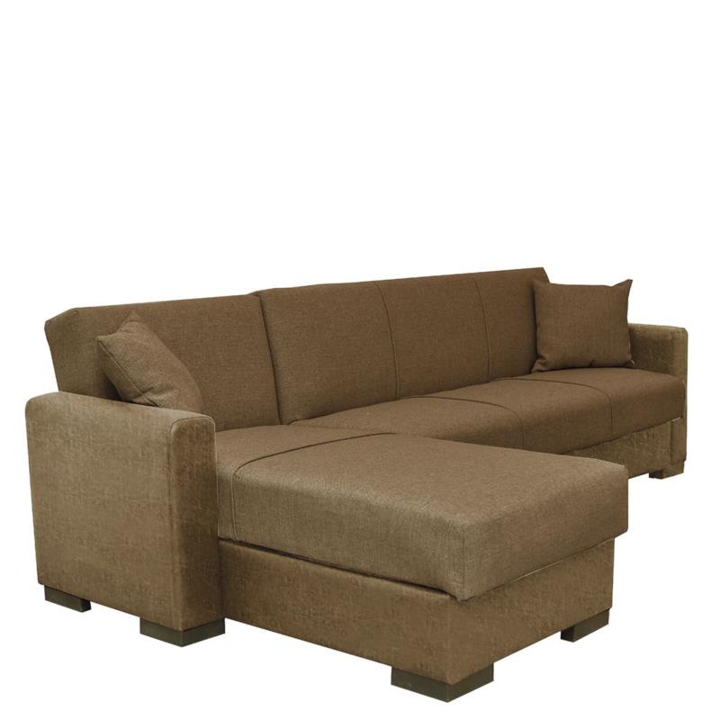 Artelibre Καναπές Κρεβάτι Γωνιακός JOSE Καφέ Γκρι 270x165x84cm