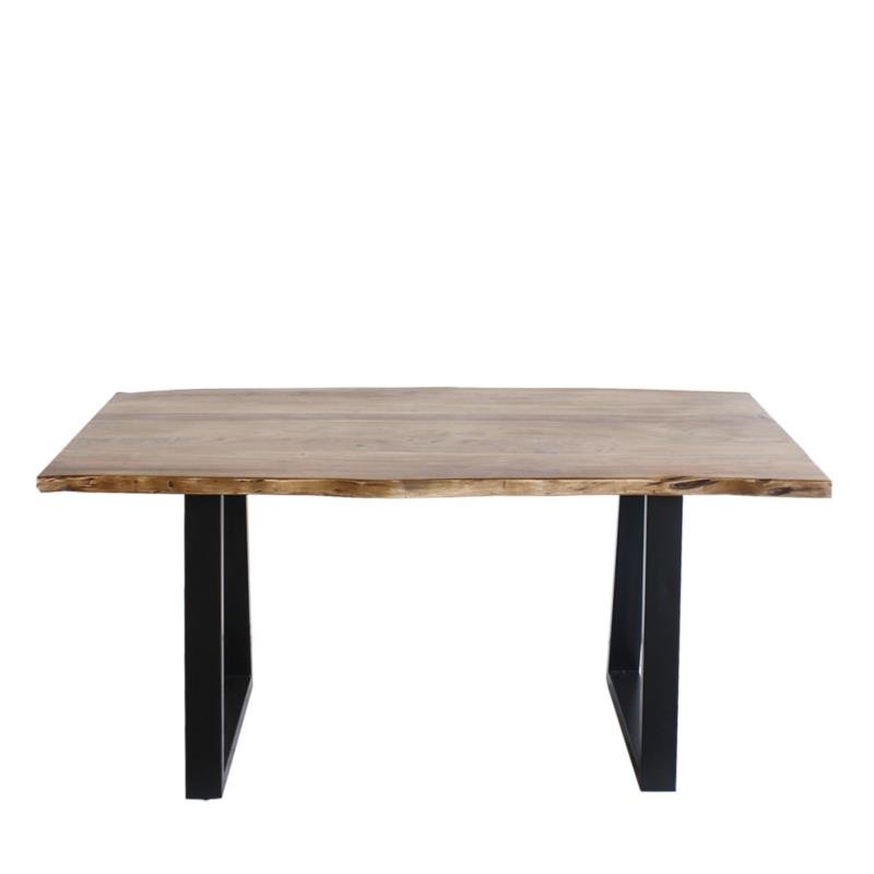 Τραπέζι Τραπεζαρίας BELARIUS Φυσικό/Μαύρο Ξύλο/Μέταλλο 140x80x77cm