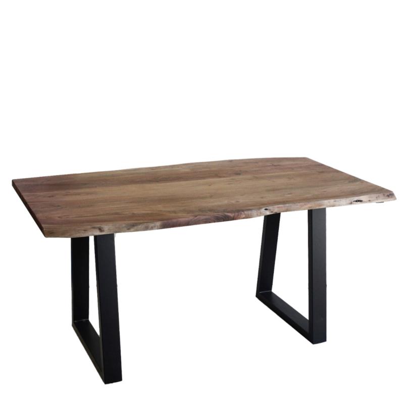 Τραπέζι Τραπεζαρίας BOYET Φυσικό/Μαύρο Ξύλο/Μέταλλο 160x90x77cm
