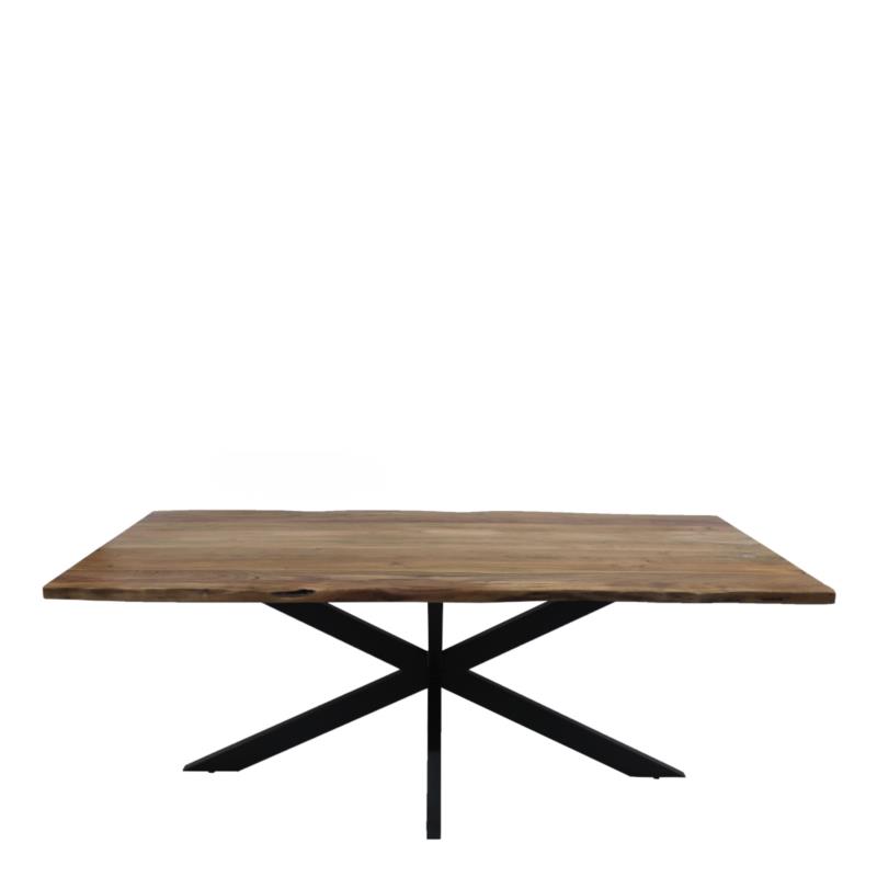 Τραπέζι Τραπεζαρίας PHILOTUS Φυσικό/Μαύρο Ξύλο/Μέταλλο 160x90x76cm