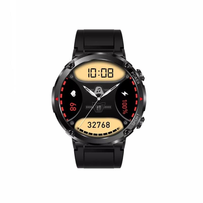 Smartwatch T30 - Μαύρη κάσα / Μαύρο λουρί σιλικόνης