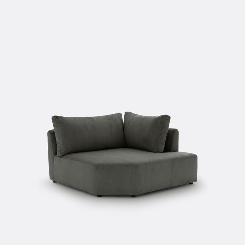 Γωνιακός καναπές από κοτλέ βελούδο Μ127xΠ126xΥ67cm
