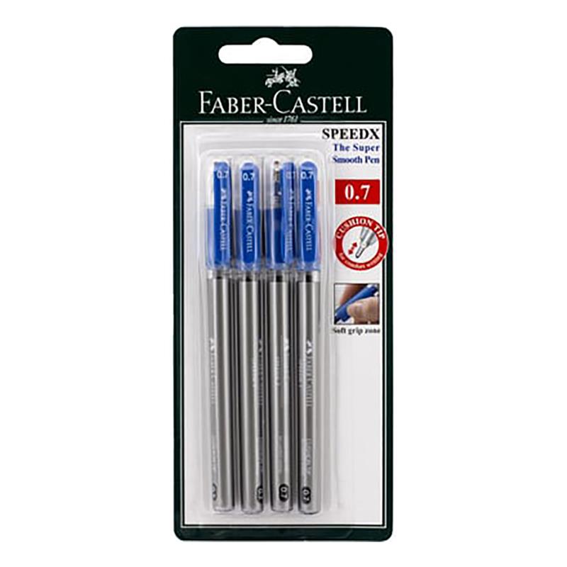 Faber-Castell Blister 3+1 Στυλό Speedx Μπλε - 077546215