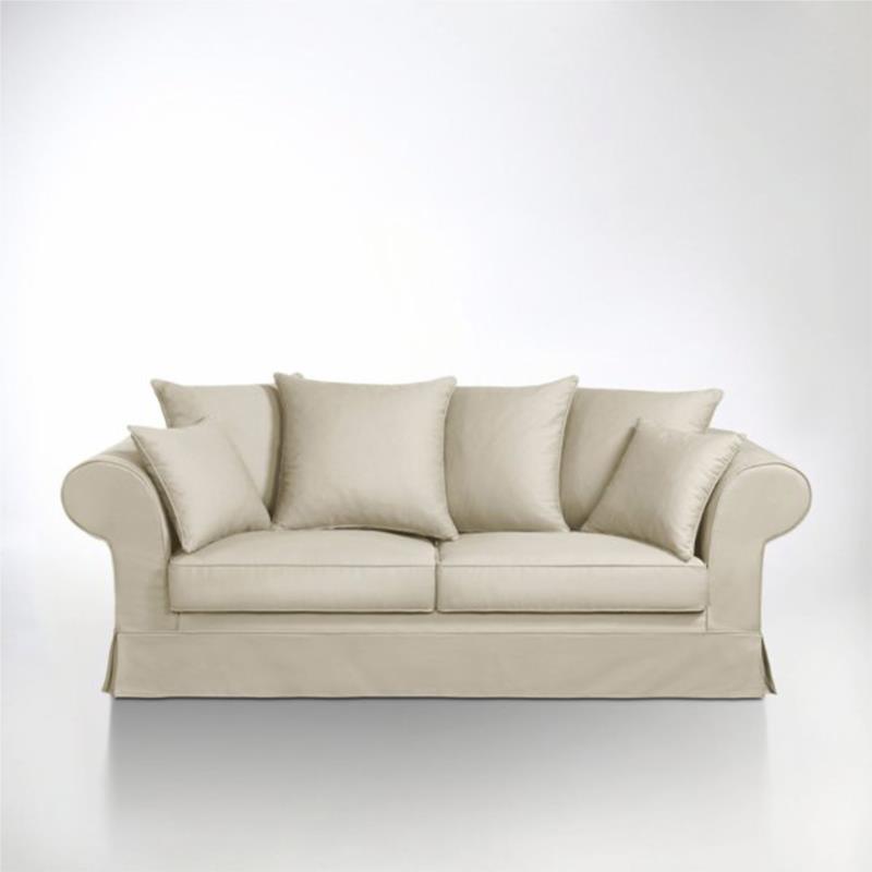 Καναπές με βαμβακερή ταπετσαρία Μ81xΠ193xΥ85cm