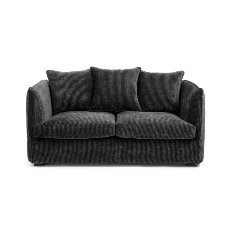 Διθέσιος καναπές από βελούδο κοτλέ Μ95xΠ162xΥ82cm