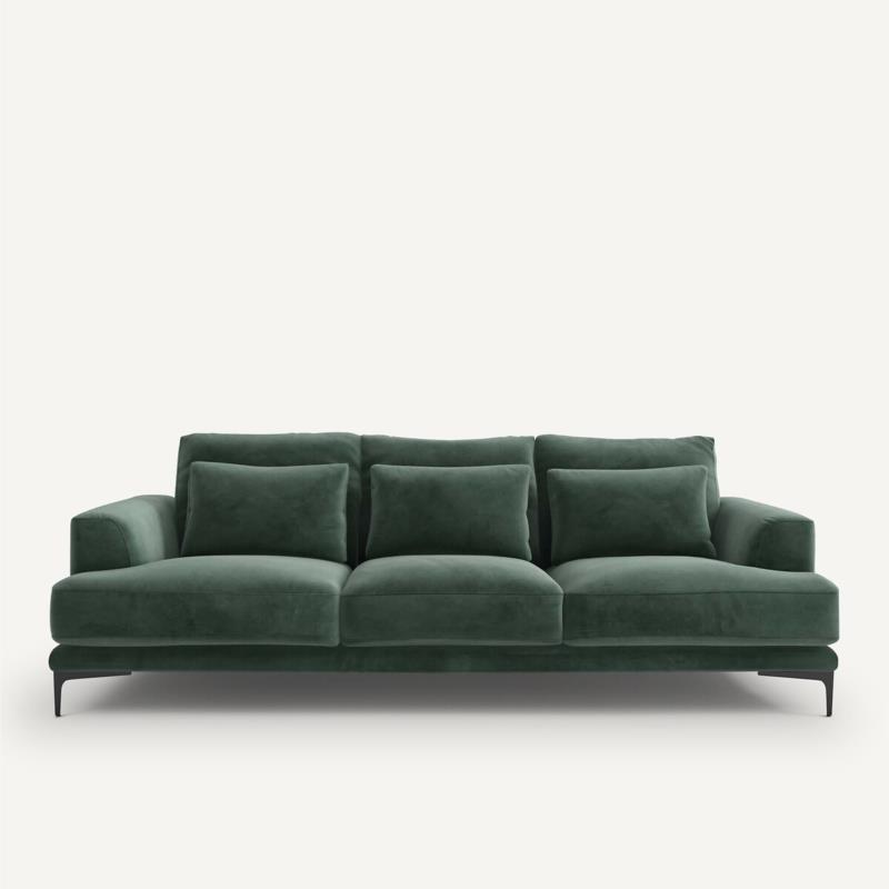 Καναπές από βελούδο Μ105xΠ217xΥ83cm
