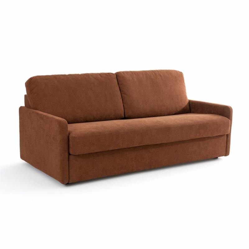 Καναπές-κρεβάτι με ανάγλυφη ταπετσαρία και στρώμα τεχνολογίας Bultex Μ98xΠ156xΥ90cm