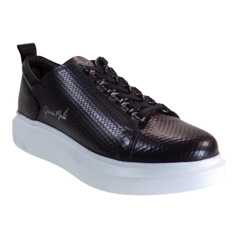 GIOVANNI MORELLI Ανδρικά παπούτσια Sneakers 07U-080 Μαύρο Σπαστό Λευκό P507U0802Z89