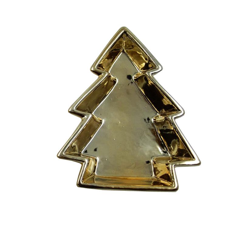Χριστουγεννιάτικη Διακοσμητική Πιατέλα Δέντρο Κεραμική Χρυσή Royal Art 17εκ. STA67691GL (Υλικό: Κεραμικό, Χρώμα: Χρυσό ) - Royal Art Collection - STA67691GL