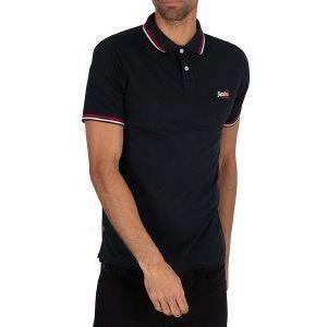 T-SHIRT POLO SUPERDRY CLASSIC MICRO LITE TIPPED M1110012A ΣΚΟΥΡΟ ΜΠΛΕ