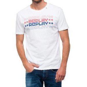 T-SHIRT REPLAY WITH STAR LOGO M3740 .000.22336 ΛΕΥΚΟ