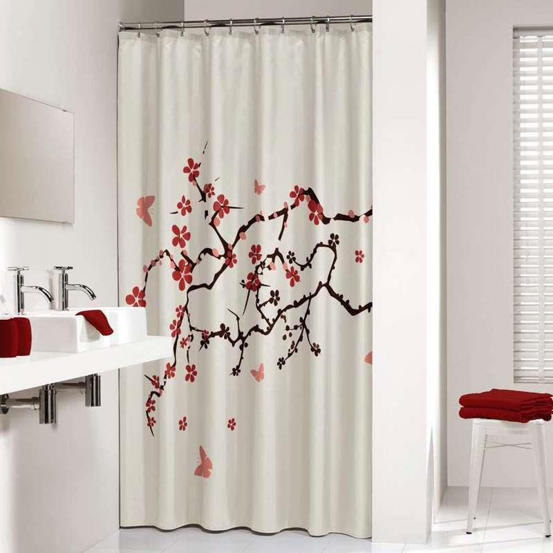Sealskin Blossom 180x200 red κουρτίνα μπάνιου υφασμάτινη