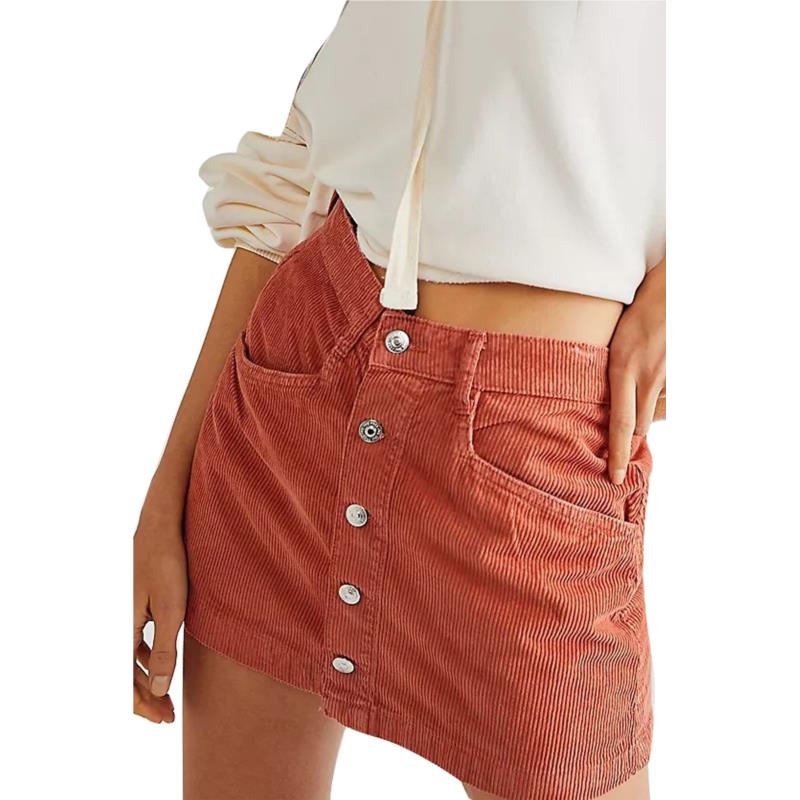 Φούστα Free People Ray Cord Mini OB1543115-6835 Γυναικείο