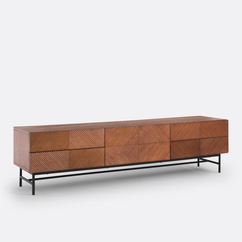 Έπιπλο TV Π180 εκ. με ανάγλυφη πρόσοψη Μ42xΠ180xΥ48cm