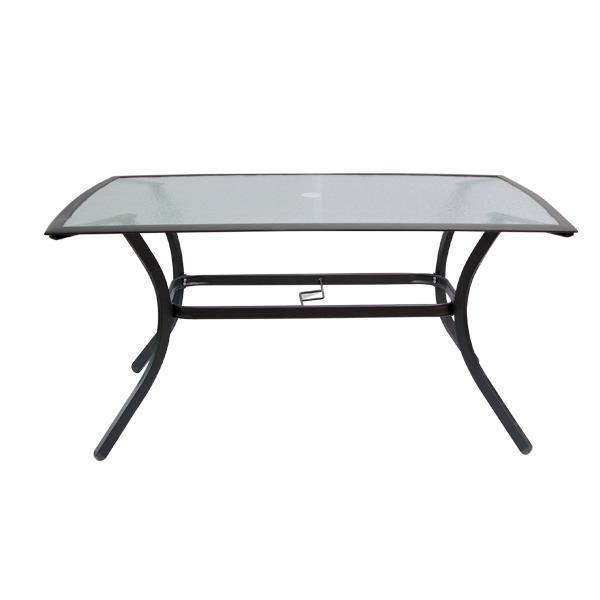 Τραπέζι ASTOR Μέταλλο/Γυαλί Ανθρακί/Clear 150x90x70cm