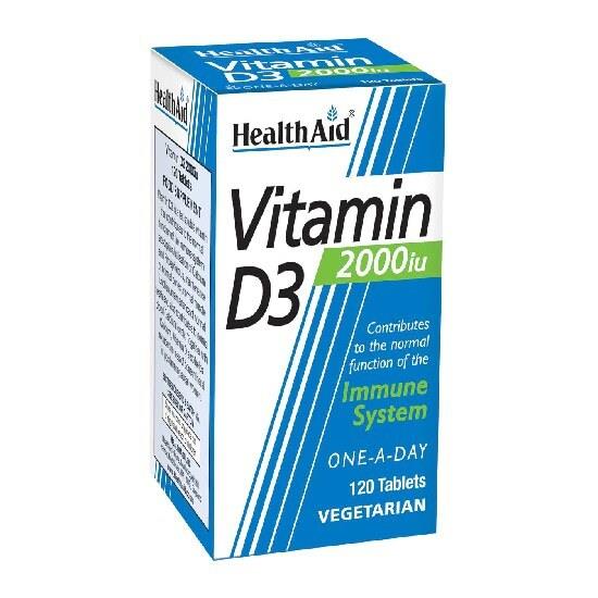 Health Aid Vitamin D3 2000iu 120 Vegeterian Tablets