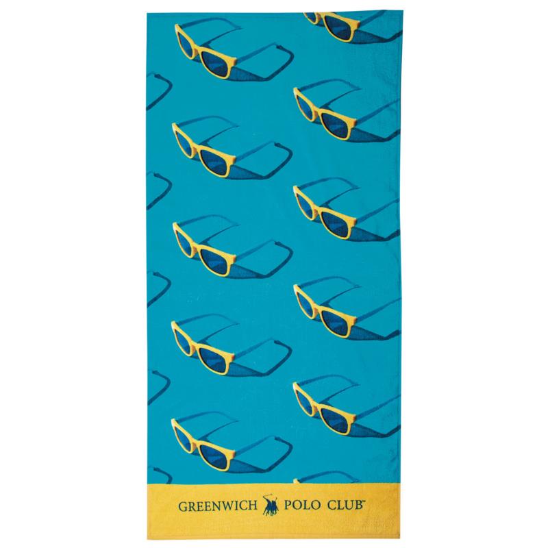 Greenwich Polo Club Πετσετα Θαλασσησ 70Χ140 3720 Κιτρινο - Μπλε