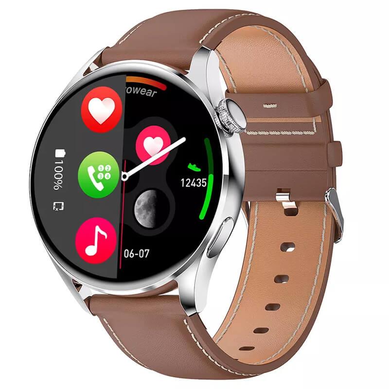 Smartwatch Bakeey Wear3 Pro+ - Brown Leather