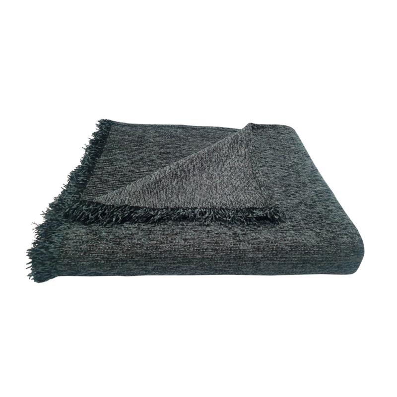 Ριχτάρι Acrylic-Polycotton Διθέσιος 180x240εκ. Σενίλ Ψάθα Sky Grey Komvos Home 7045529-12 (Ύφασμα: 55% Acrylic-25% Cotton-20% Polyester) - KOMVOS HOME - 7045529-12