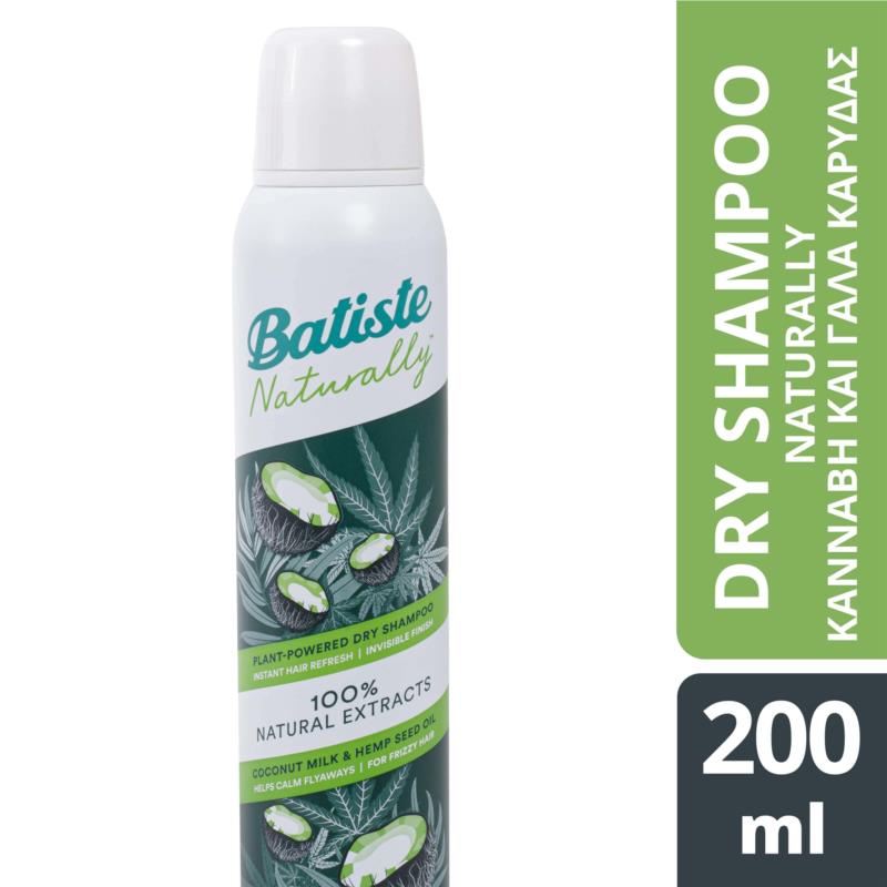 Batiste Dry Shampoo Eco Naturally Κάνναβη και Γάλα Καρύδας 200ml