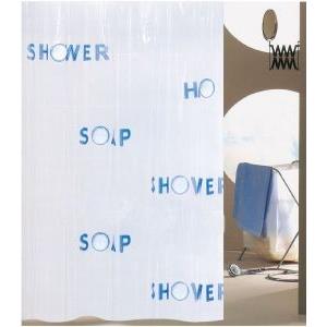 ΚΟΥΡΤΙΝΑ ΜΠΑΝΙΟΥ SAN LORENTZO CLEAR WITH LETTER PEVA 180X180CM