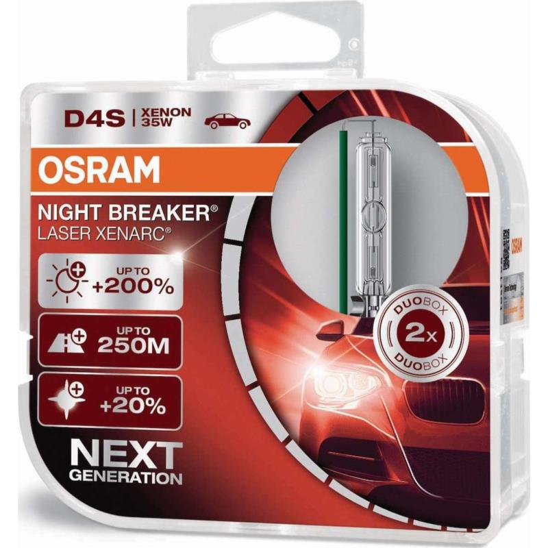 Osram Λάμπα Αυτοκινήτου Xenarc Night Breaker Laser D4S Xenon 4400K 42V 35W 1τμχ 66440XNL-HCB
