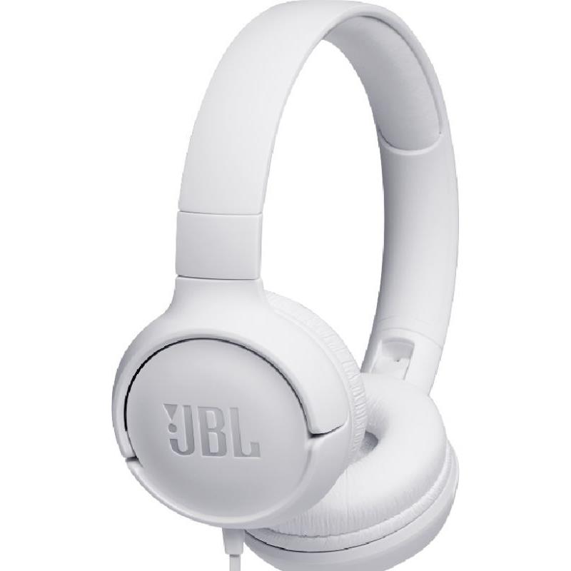 JBL Tune 500 Ακουστικά On-Ear Universal White (JBLT500WHT-20.03374)