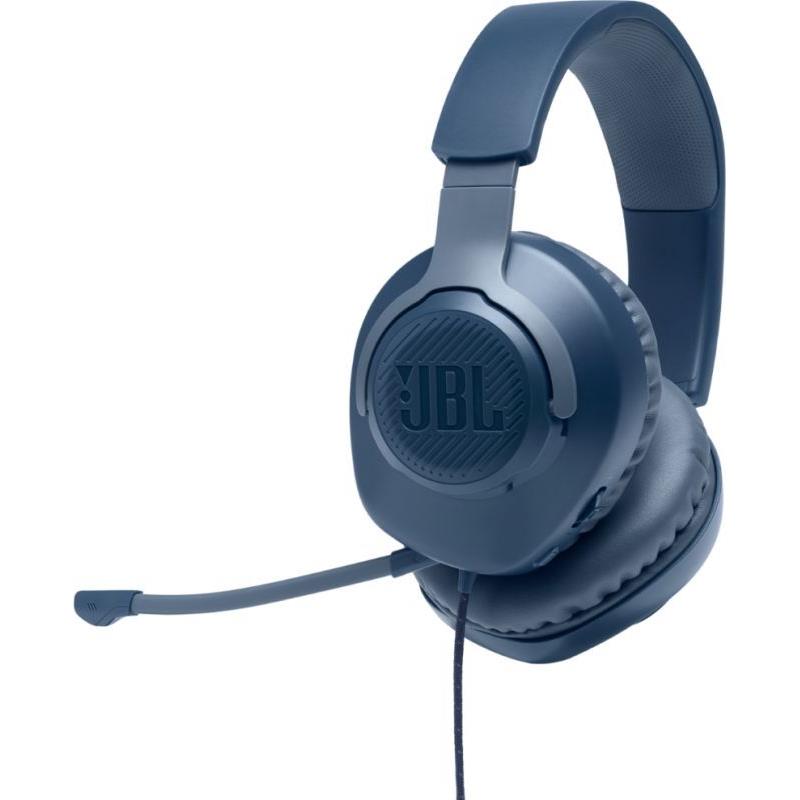 JBL Quantum 100 Ακουστικά Gaming Over-Ear Blue (JBLQUANTUM100BLU)
