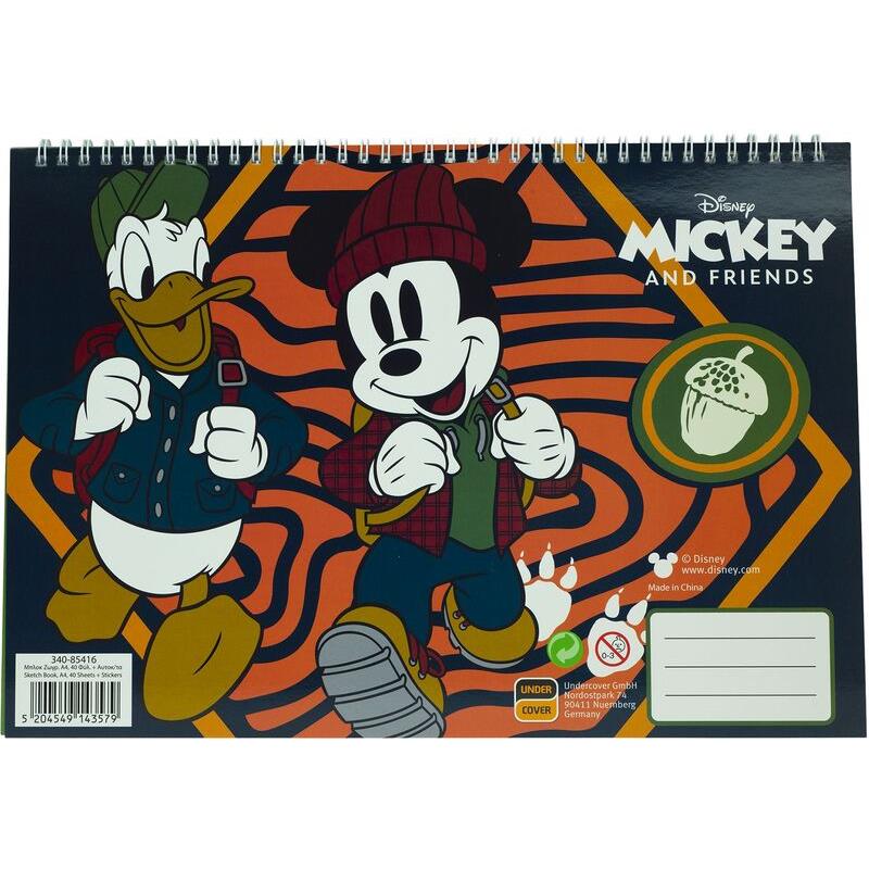 Mickey Street Μπλοκ Ζωγραφικής Α4+Stickers-40 Φύλλα (340-85416)
