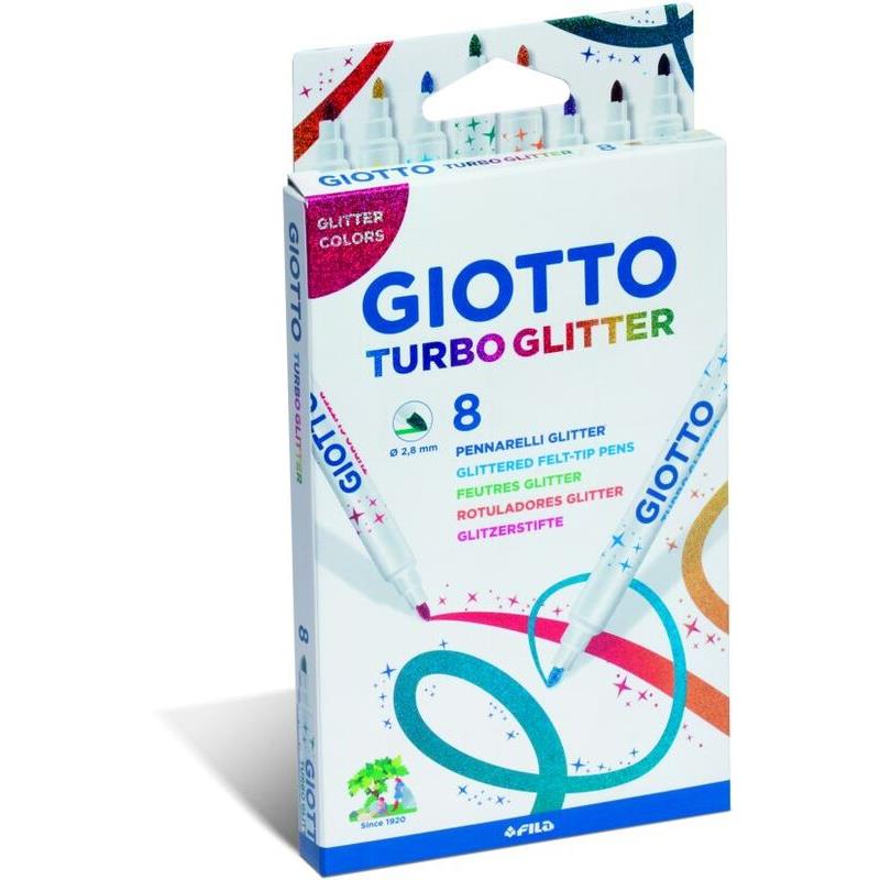 Giotto 8 Μαρκαδόροι Turbo Glitter (425800)