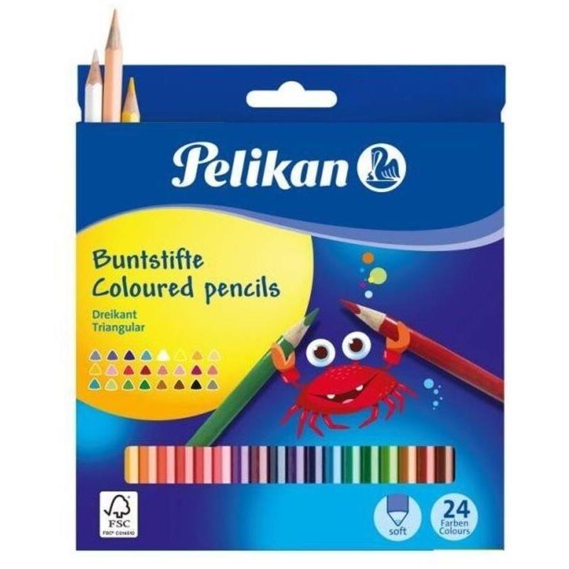 Pelikan Ξυλομπογιές Τριγωνικές 24 Χρώματα (700122)