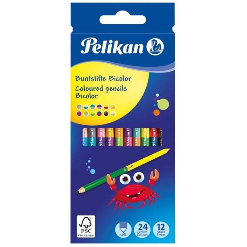 Pelikan Ξυλομπογιές Bicolor BSD 24 Χρώματα-12Τμχ (700146)