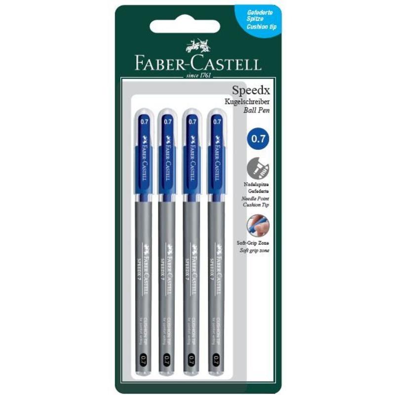 Faber Castell Στυλό Speedx Μπλε 3+1Τμχ (12309848)