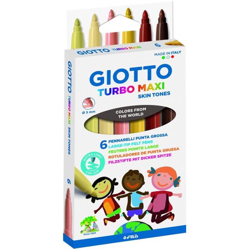 Giotto Μαρκαδόροι Χοντροί Turbo Maxi Skin Tones 6Τμχ (000527000)