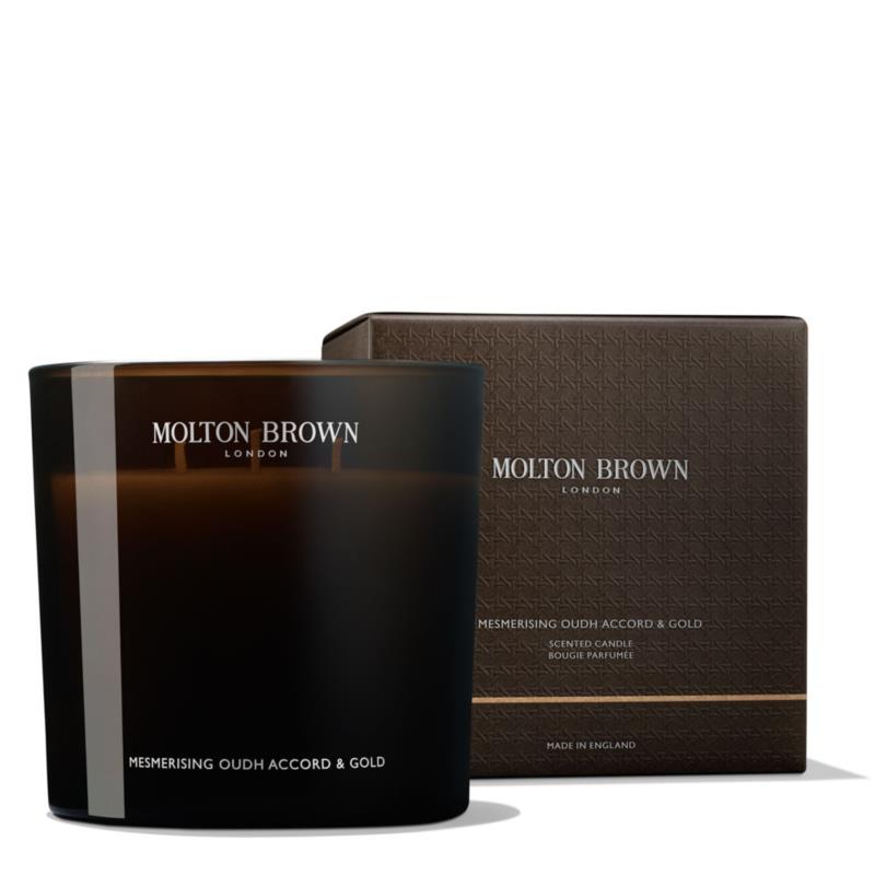 MOLTON BROWN MESMERISING OUDH ACCORD & GOLD SCENTED CANDLE (TRIPLE WICK) | 600ml