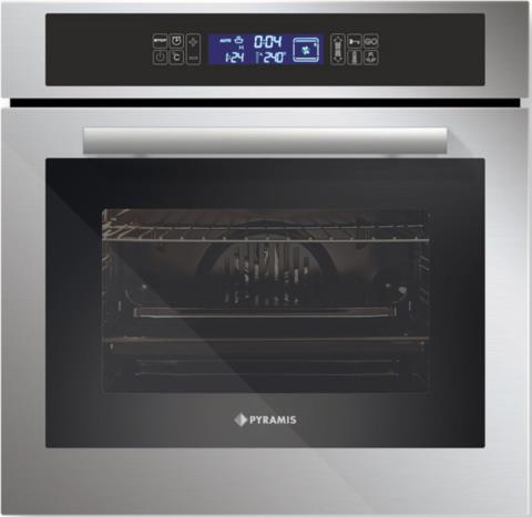 Φούρνος άνω Πάγκου 66lt, 59.5x59.x57 εκ., χωρίς Εστίες 60ΑΠ 1075, Inox 034005101, Pyramis