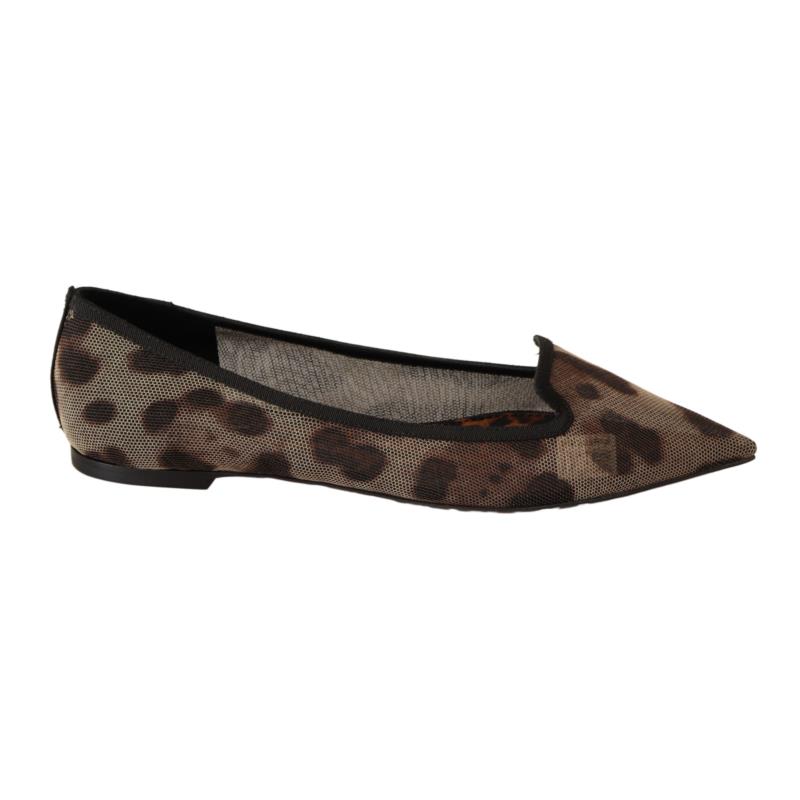Dolce & Gabbana Brown Leopard Ballerina Flat Loafers Shoes EU39/US8.5