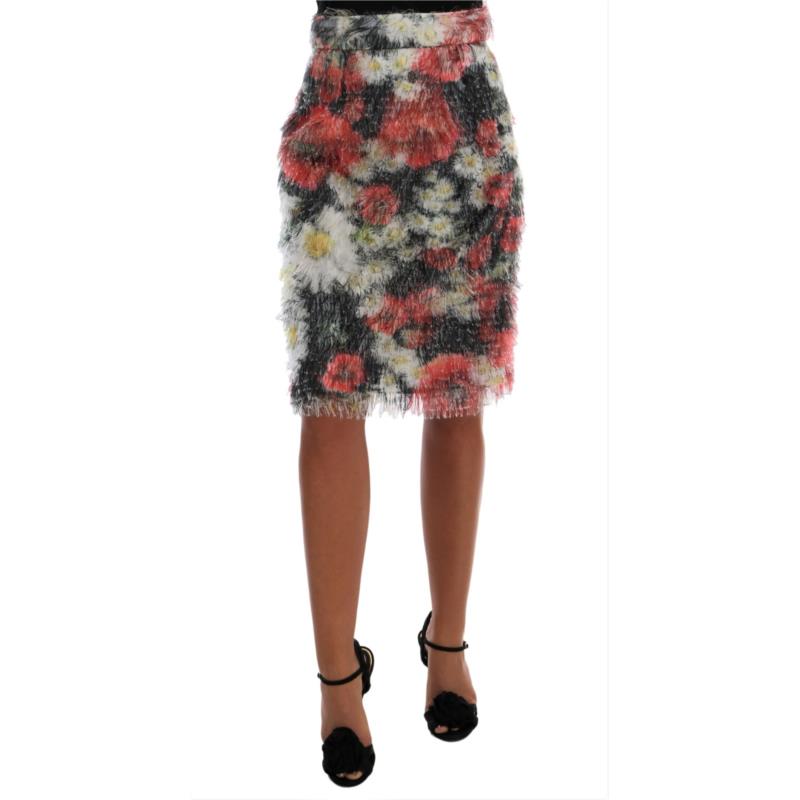 Dolce & Gabbana Floral Patterned Pencil Straight Skirt IT38