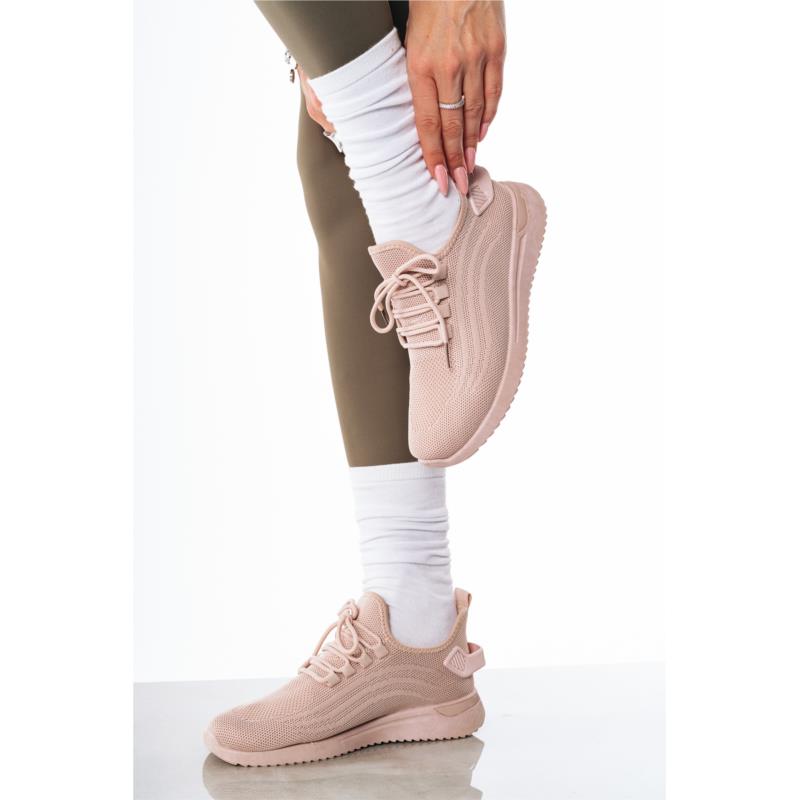 Ροζ Sneakers σε Κάλτσα με Μεταλλική Λεπτομέρια