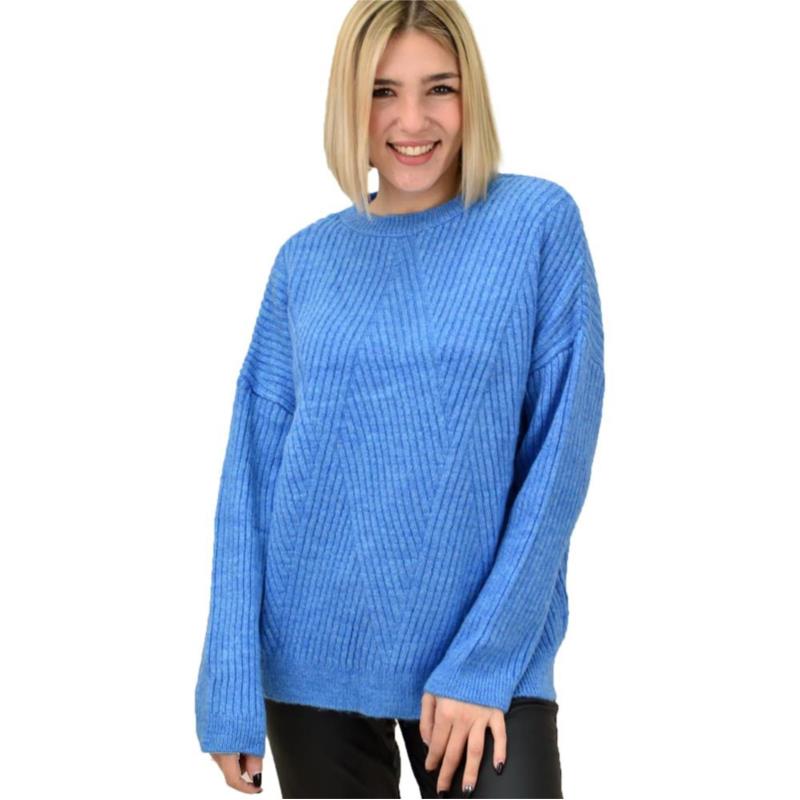 Γυναικείο πουλόβερ με σχέδιο Μπλε 18638