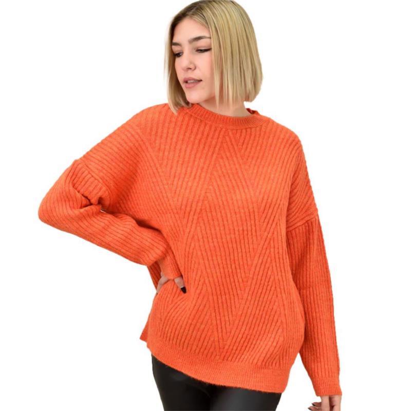 Γυναικείο πουλόβερ με σχέδιο Πορτοκαλί 18641