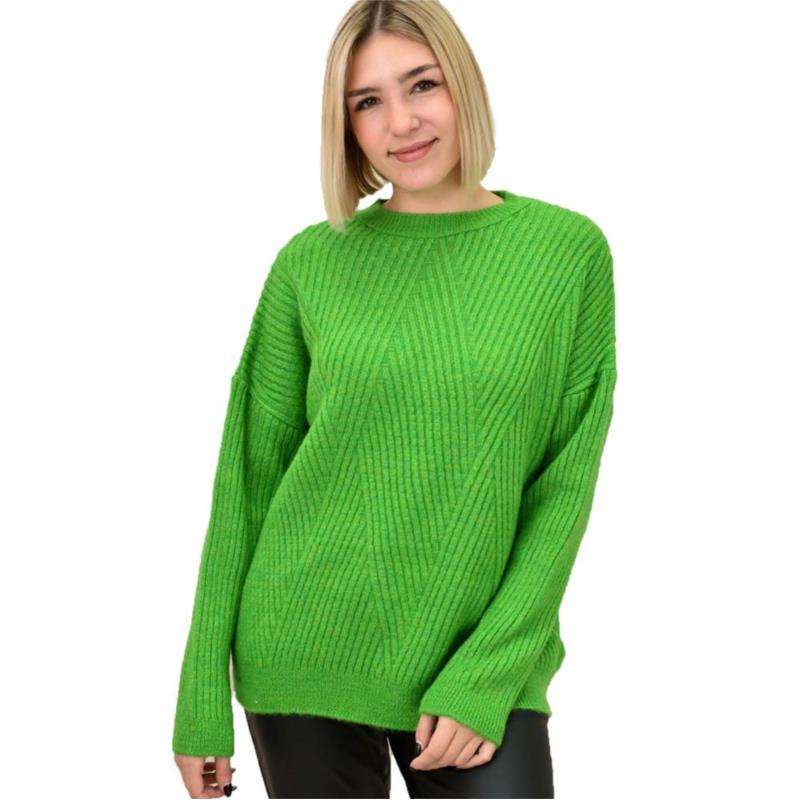 Γυναικείο πουλόβερ με σχέδιο Πράσινο 18643