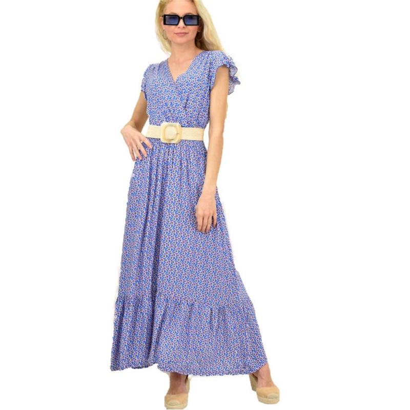 Γυναικείο φόρεμα κρουαζέ Μπλε 14601