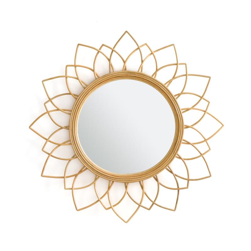 Καθρέφτης από ρατάν O90 εκ. σε σχήμα λουλουδιού
