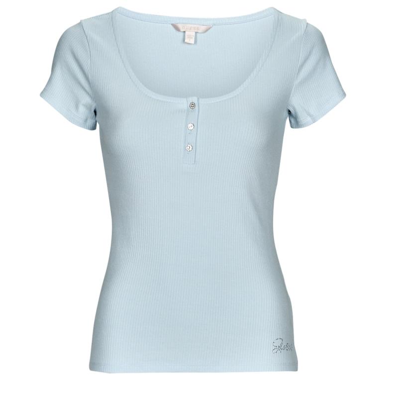 T-shirt με κοντά μανίκια Guess SS KARLEE JEWEL BTN HENLEY