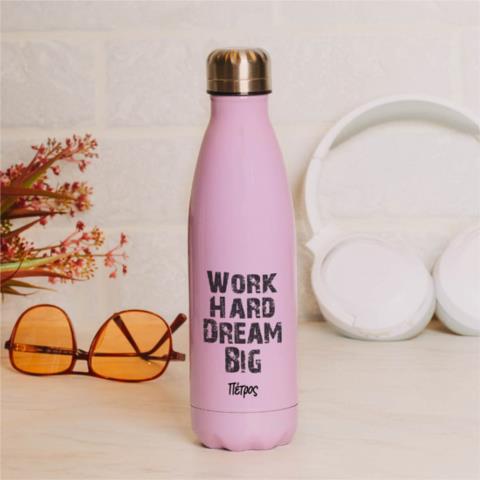 Work Hard Dream Big - Μπουκάλι Θερμός 500ml Μωβ