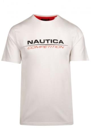 ΑΝΔΡΙΚΟ T-SHIRT ΛΕΥΚΟ ΜΕ ΣΤΑΜΠΑ ΚΑΝΟΝΙΚΗ ΓΡΑΜΜΗ