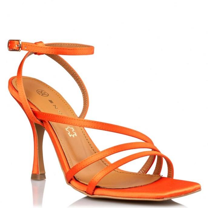 Envie Shoes Γυναικεία Παπούτσια Πέδιλα E02-17050-46 Πορτοκαλί Σατέν