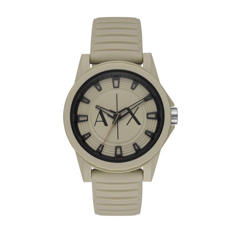 ARMANI EXCHANGE Outerbanks Men's - AX2528, Beige case with Beige Rubber Strap