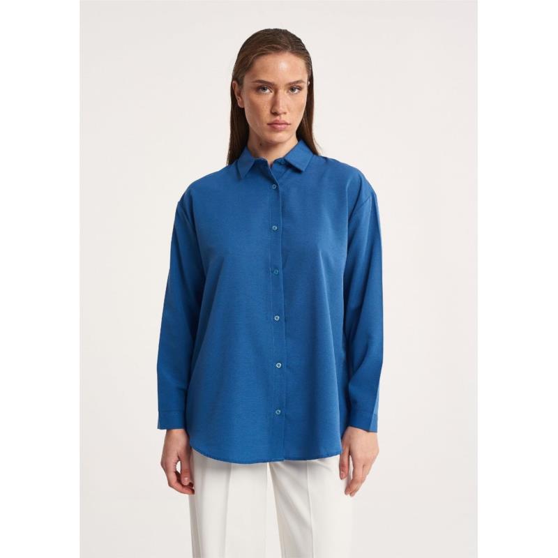 Βαμβακερό πουκάμισο - Μπλε